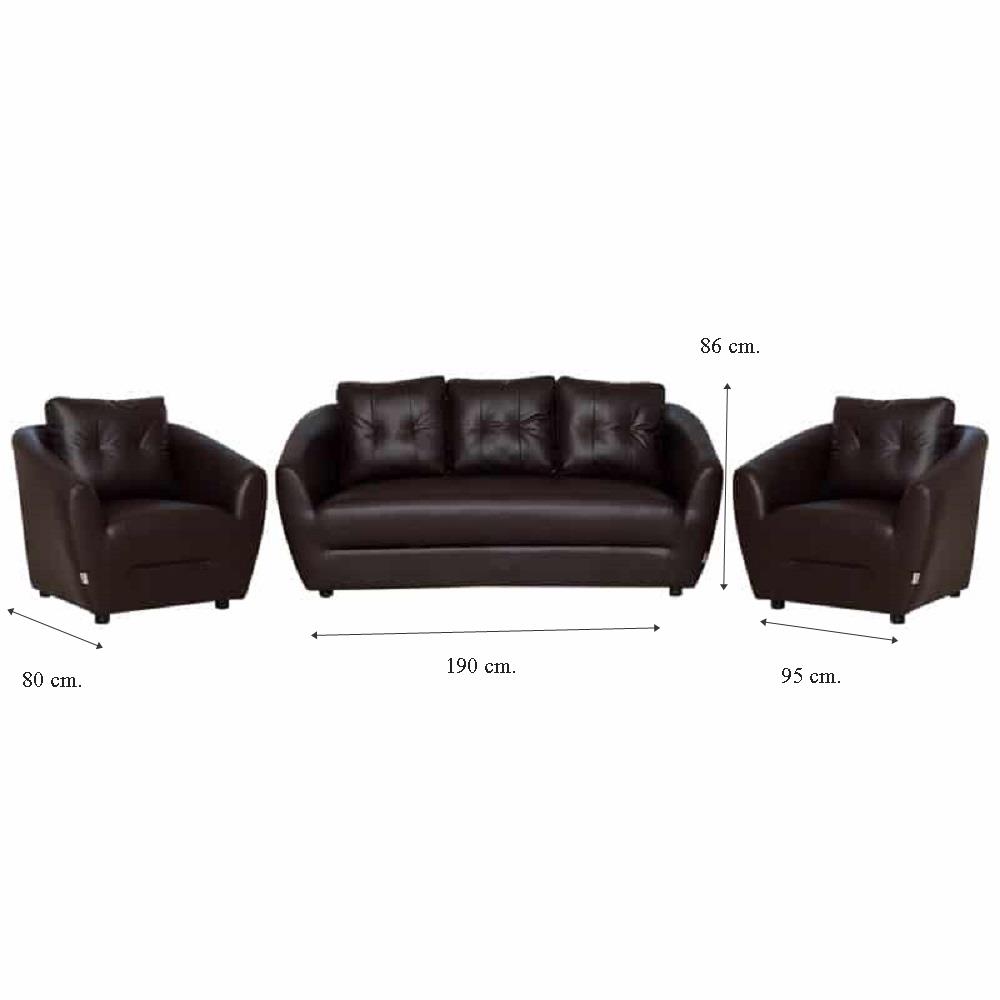 ชุดโซฟา 5 ที่นั่ง AS FURNITURE ROOF LBWD40 PVC สีน้ำตาลเข้ม