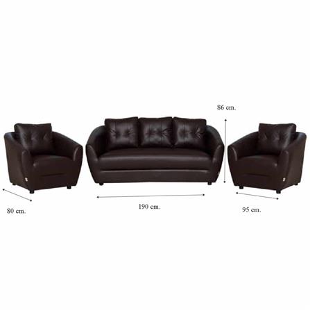 ชุดโซฟา 5 ที่นั่ง AS FURNITURE ROOF LBWD40 PVC สีน้ำตาลเข้ม_8
