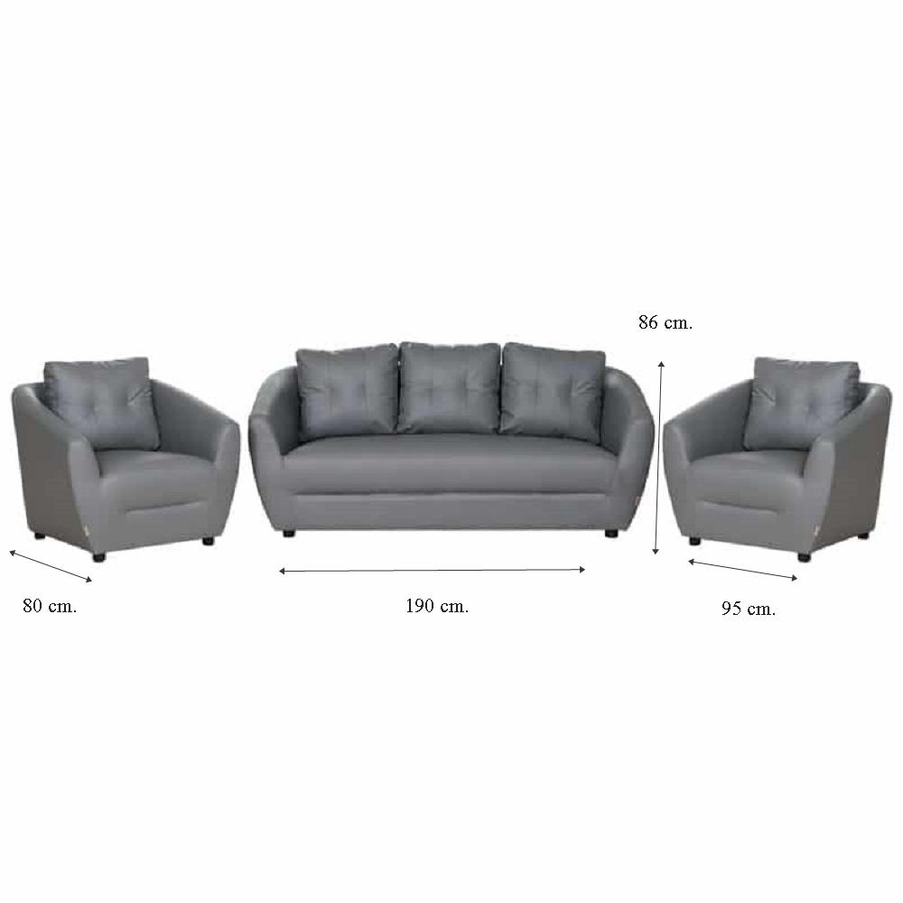 ชุดโซฟา 5 ที่นั่ง AS FURNITURE ROOF LGYD10 PVC สีเทา