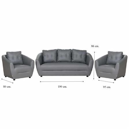 ชุดโซฟา 5 ที่นั่ง AS FURNITURE ROOF LGYD10 PVC สีเทา_7