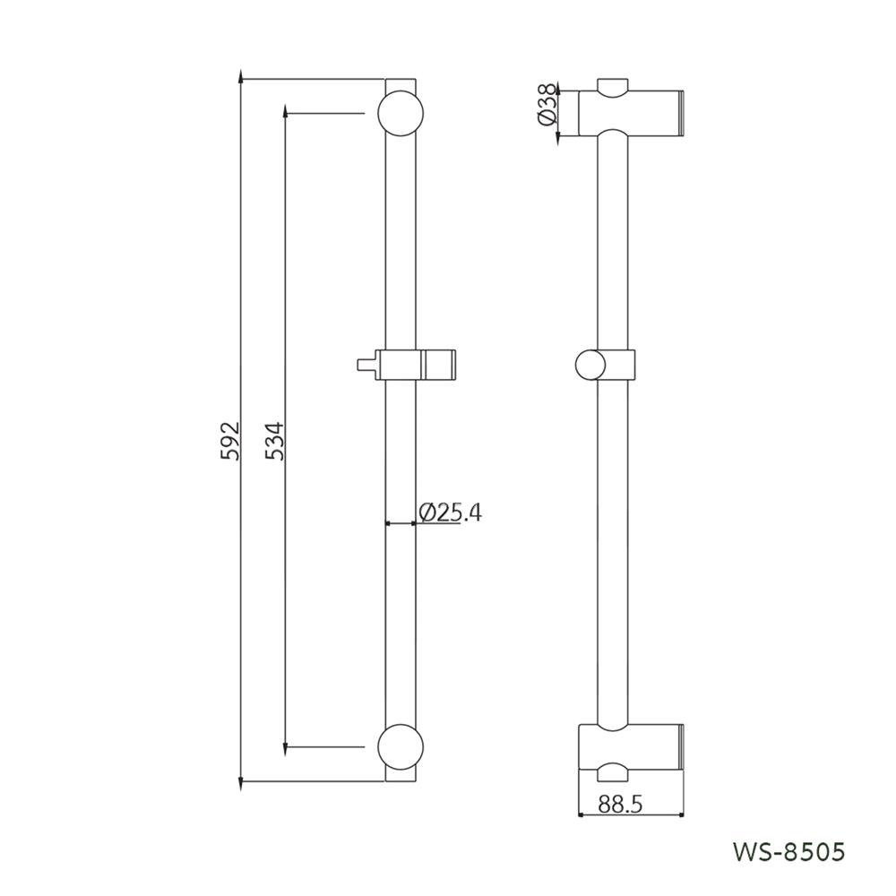 ราวเลื่อนฝักบัว WS WS-8505