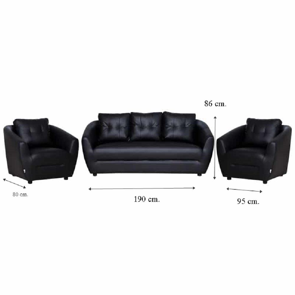 ชุดโซฟา 5 ที่นั่ง AS FURNITURE ROOF LBKD36 PVC สีดำ