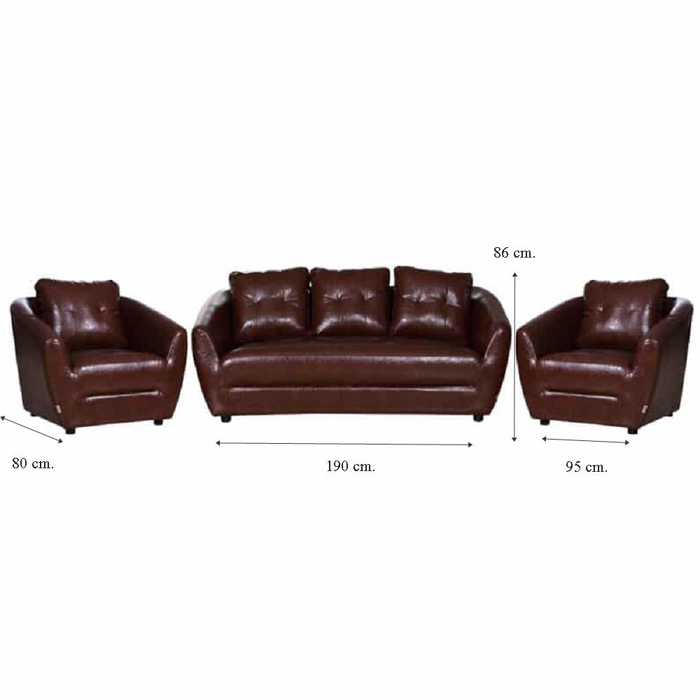 ชุดโซฟา 5 ที่นั่ง AS FURNITURE ROOF LBWB22 PVC สีน้ำตาลเข้ม