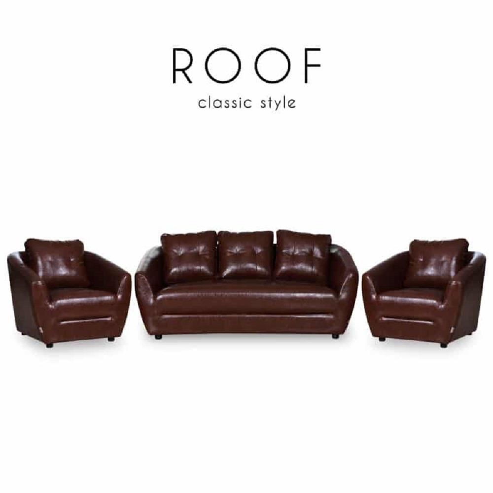ชุดโซฟา 5 ที่นั่ง AS FURNITURE ROOF LBWB22 PVC สีน้ำตาลเข้ม