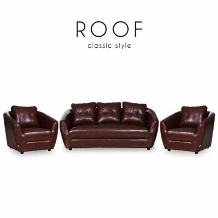 ชุดโซฟา 5 ที่นั่ง AS FURNITURE ROOF LBWB22 PVC สีน้ำตาลเข้ม_5