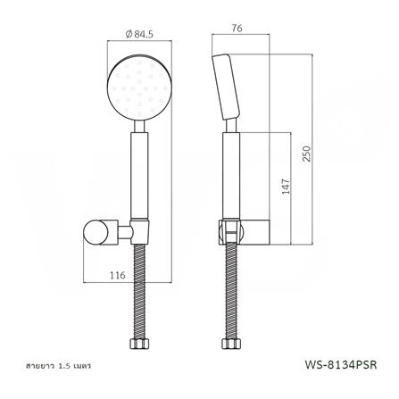 ชุดฝักบัวสายอ่อน WS WS-8134PSR_1