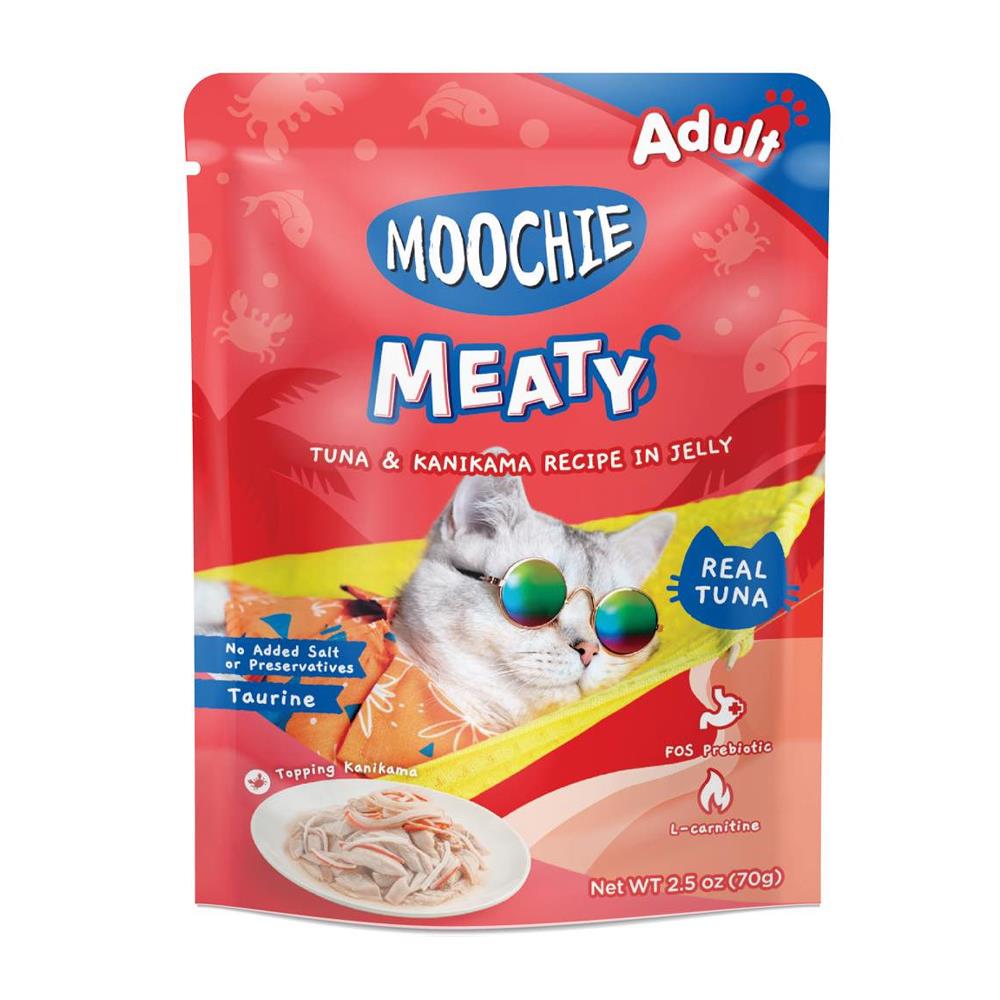 อาหารเปียกแมว MOOCHIE TUNA AND KANIKAMA IN JELLY 70 ก.