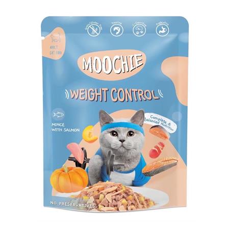 อาหารเปียกแมว MOOCHIE WEIGHT CONTROL MINCE WHITE SALMON 70 ก._0