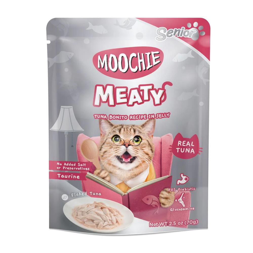 อาหารเปียกแมว MOOCHIE TUNA BONITO IN JELLY 70 ก.