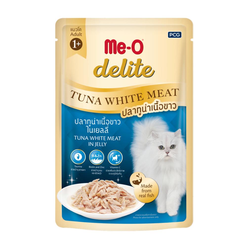 อาหารเปียกแมว ME-O DELITE ปลาทูน่าเนื้อขาวในเจลลี่ 70 ก.