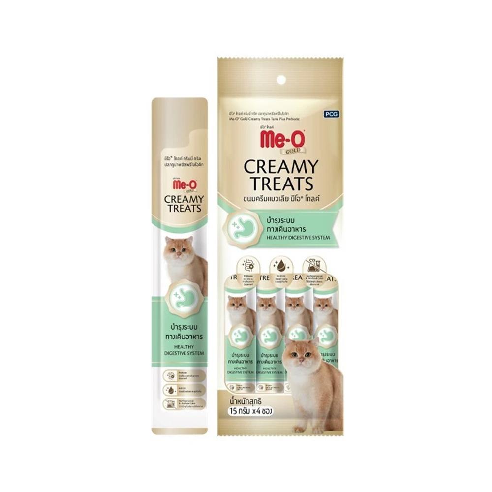 ขนมแมวเลีย MEO GOLD CREAMY TREATS TUNA AND PREBIOTIC 60 ก. (แพ็ก 4 ชิ้น)