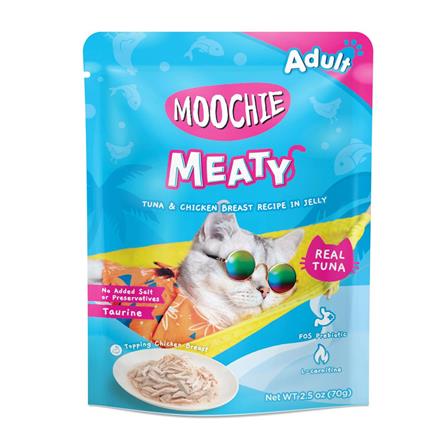 อาหารเปียกแมว MOOCHIE TUNA AND CHICKEN ฺBREAST IN JELLY 70 ก._0