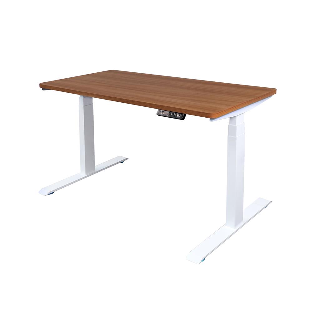 โต๊ะทำงานปรับระดับ BEWELL G099191TBSD-WH140-WA 140 ซม. สีวอลนัท/ขาว