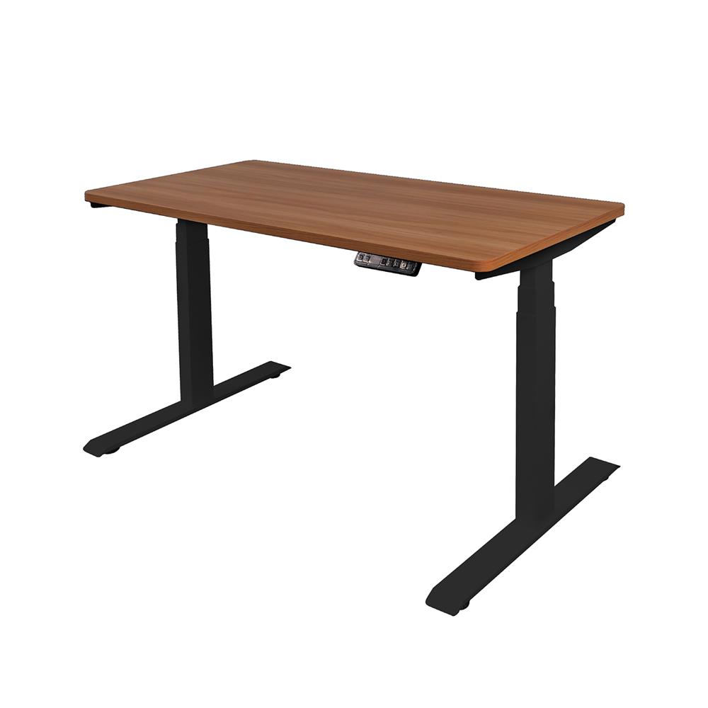 โต๊ะทำงานปรับระดับ BEWELL G099191TBSD-BK140-WA 140 ซม. สีวอลนัท/ดำ
