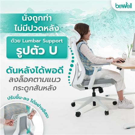เก้าอี้สุขภาพ BEWELL FROZEN สีขาว_8