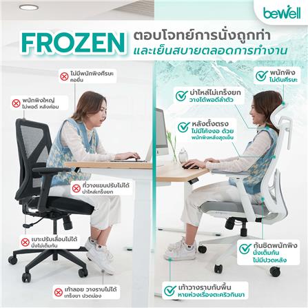 เก้าอี้สุขภาพ BEWELL FROZEN สีขาว_10