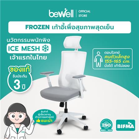 เก้าอี้สุขภาพ BEWELL FROZEN สีขาว_11