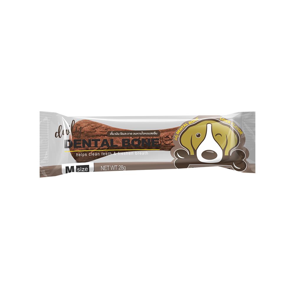 ขนมขัดฟันสุนัข DENTAL BONE LIVER M 28 ก. 24 ชิ้น/กล่อง