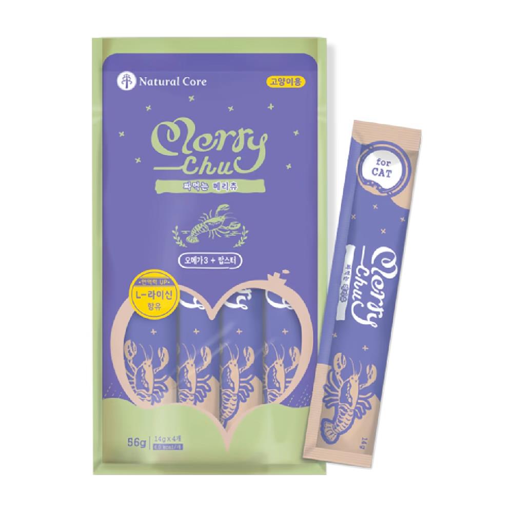ขนมเเมวเลีย NATURAL CORE MERRY LOBSTER OMEGA3 56 ก.