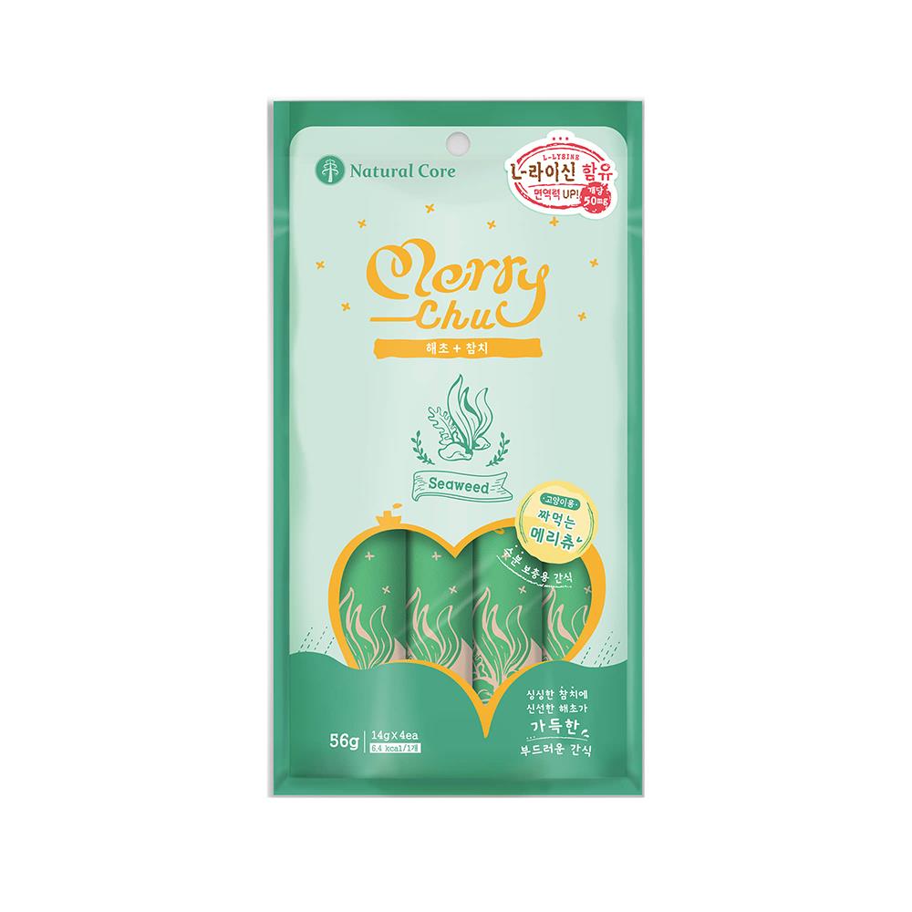 ขนมแมวเลีย NATURAL CORE MERRY SEAWEED TUNA 56 ก. (แพ็ก 4 ชิ้น )