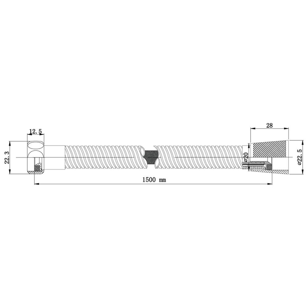 สายฝักบัวพลาสติก PE KUDOS K2600039 สีดำ