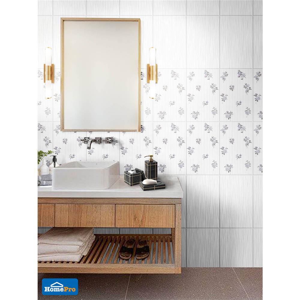 กระเบื้องผนัง 10x16 นิ้ว ภูผา ชมนาวา ขาว A 1 ตร.ม.