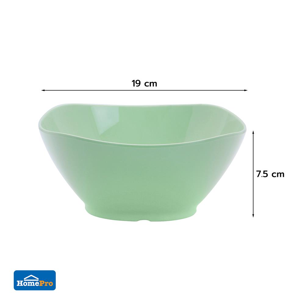 ชามเมลามีนเหลี่ยม 7.5 นิ้ว KECH NEW WAVE สีเขียว