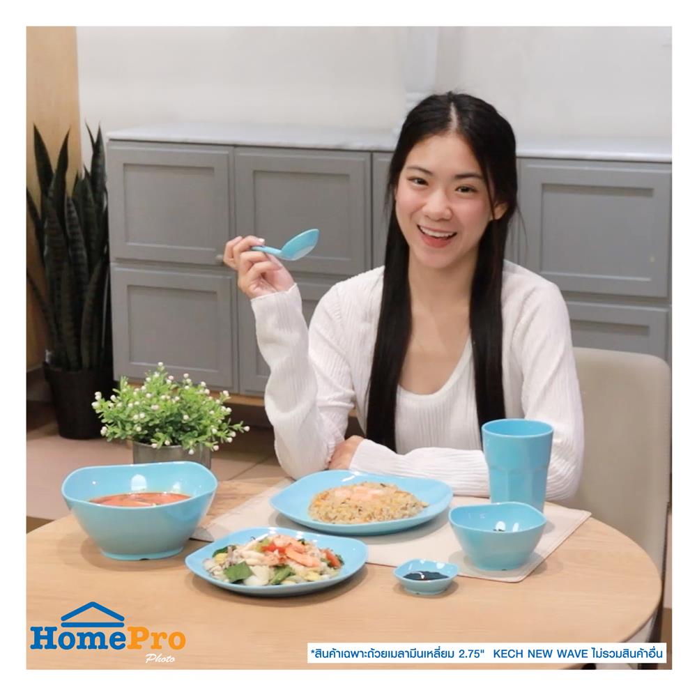 ถ้วยเมลามีนเหลี่ยม 2.75 นิ้ว KECH NEW WAVE สีฟ้า