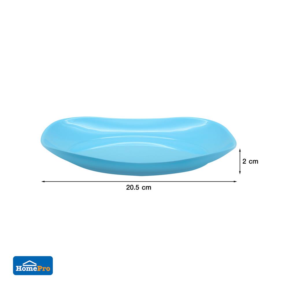 จานเมลามีนเหลี่ยม 8 นิ้ว KECH NEW WAVE สีฟ้า