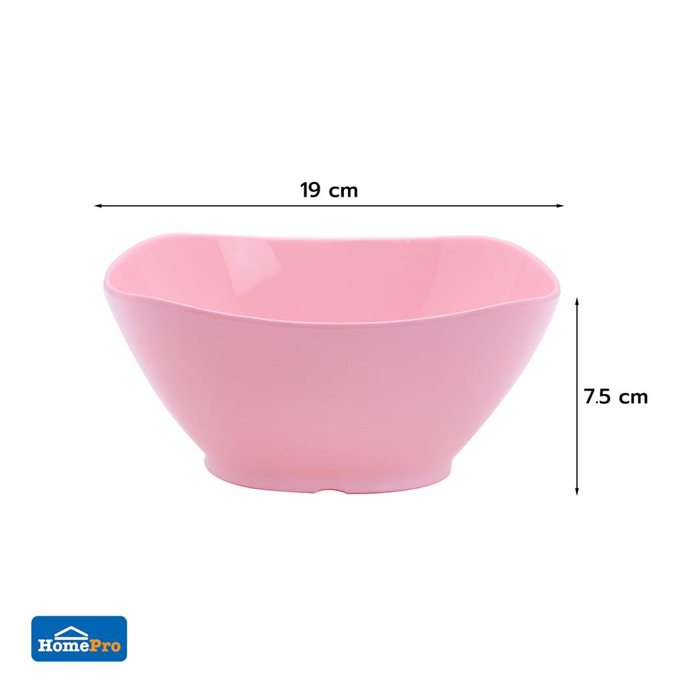 ชามเมลามีนเหลี่ยม 7.5 นิ้ว KECH NEW WAVE สีชมพู