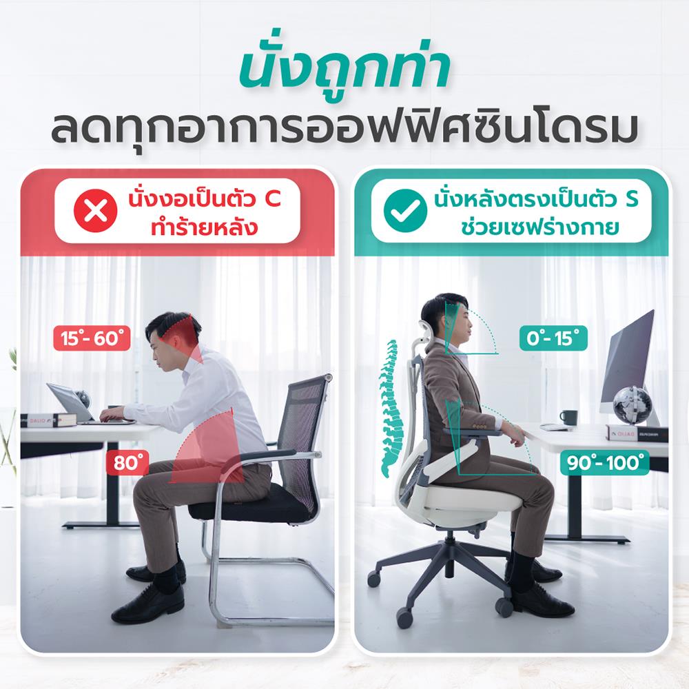 เก้าอี้สุขภาพ BEWELL EMBRACE PLUS สีเทา/ขาว