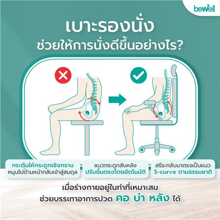 เก้าอี้สุขภาพ BEWELL EMBRACE PLUS สีเทา/ขาว_2