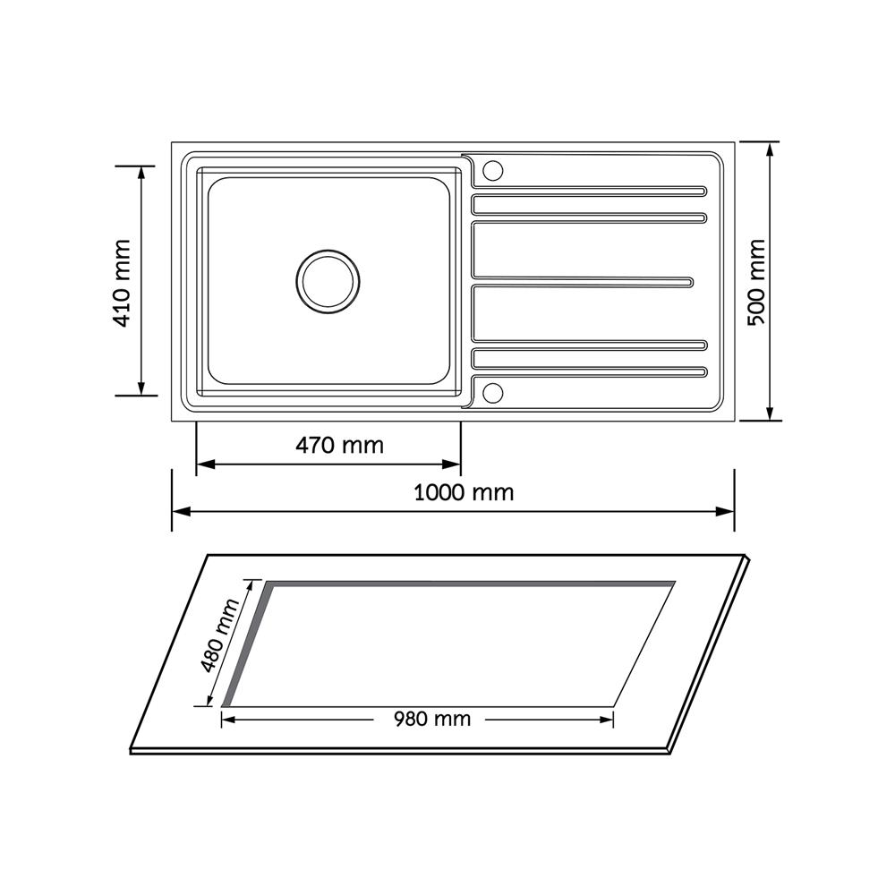 ซิงค์ฝัง 1 หลุม 1 ที่พัก AXIA PRECIOUS 10050 สเตนเลส
