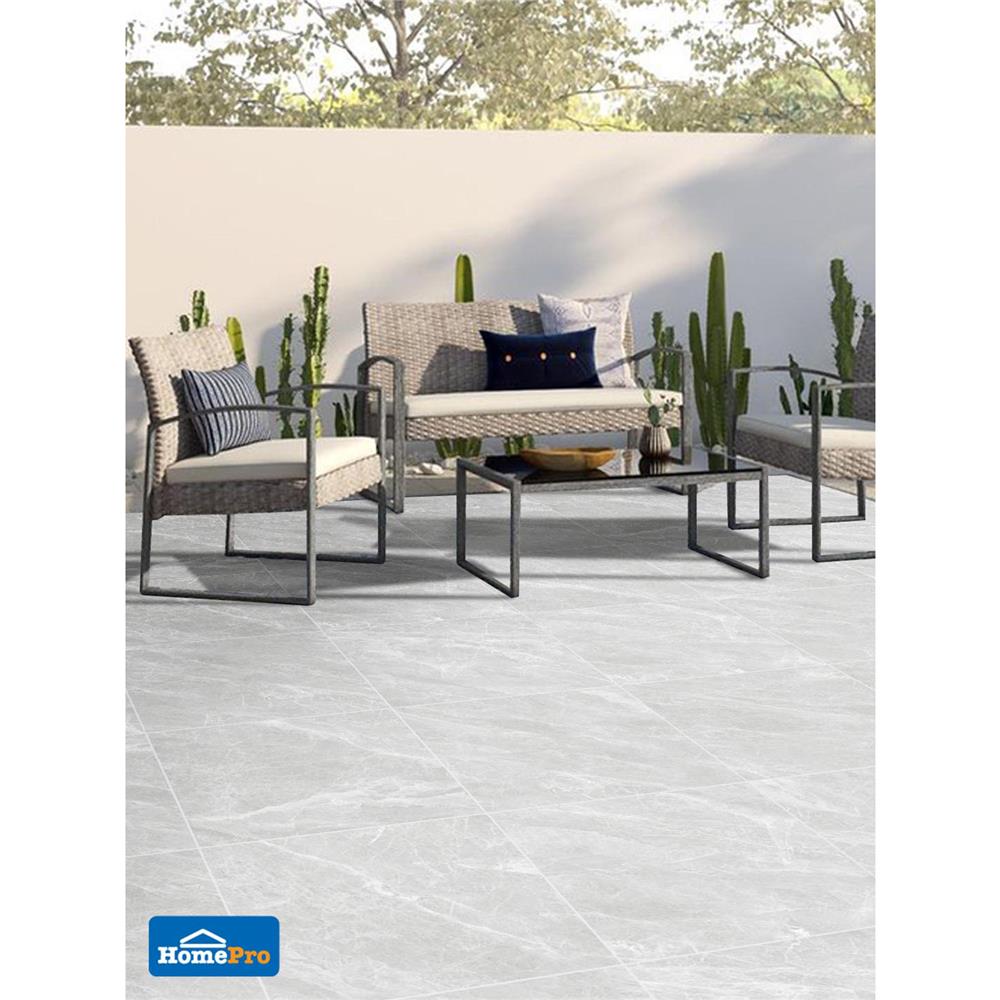 กระเบื้องพื้นพอร์ซเลน 60x60 ซม. TARA เครบี เทาอ่อน A 1.44