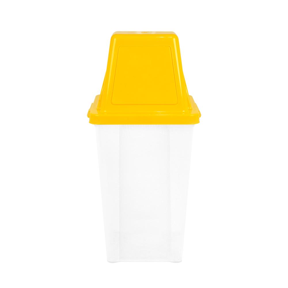 ถังขยะเหลี่ยมฝาสวิง ACCO 40 ลิตร สีเหลือง/ใส
