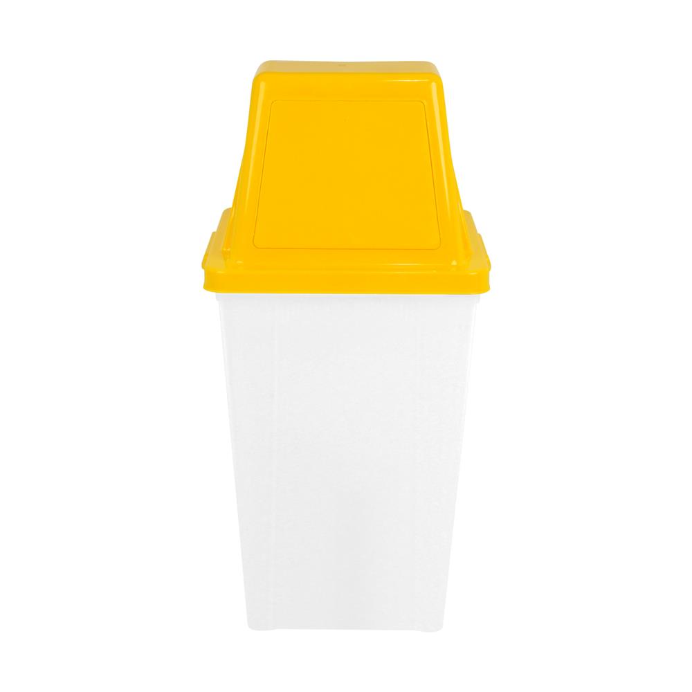 ถังขยะเหลี่ยมฝาสวิง ACCO 60 ลิตร สีเหลือง/ใส