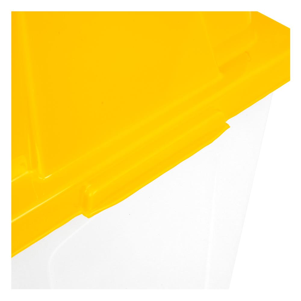 ถังขยะเหลี่ยมฝาสวิง ACCO 60 ลิตร สีเหลือง/ใส