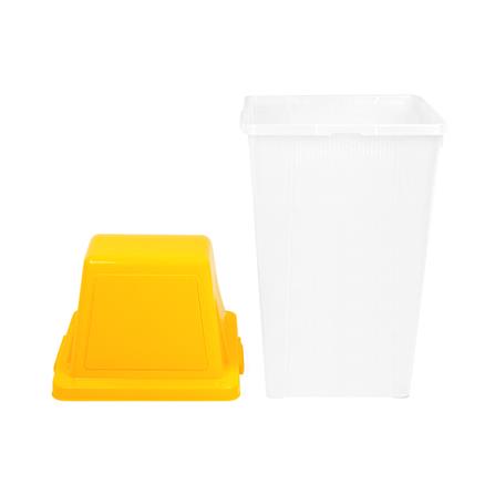 ถังขยะเหลี่ยมฝาสวิง ACCO 60 ลิตร สีเหลือง/ใส_3