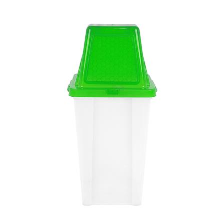 ถังขยะเหลี่ยมฝาสวิง ACCO 40 ลิตร สีเขียว/ใส_1