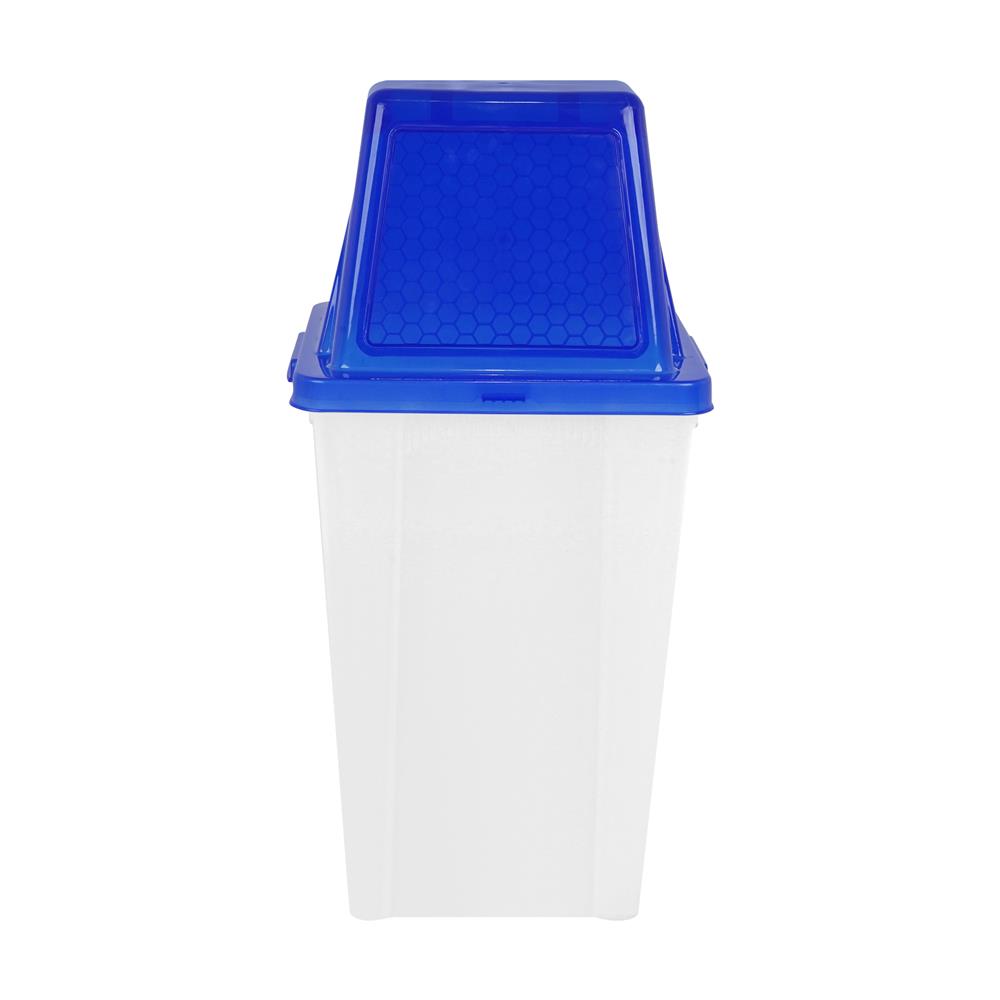 ถังขยะเหลี่ยมฝาสวิง ACCO 60 ลิตร สีน้ำเงิน/ใส