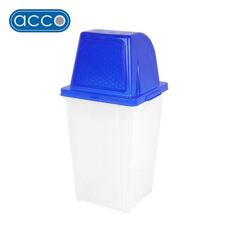 ถังขยะเหลี่ยมฝาสวิง ACCO 60 ลิตร สีน้ำเงิน/ใส_0