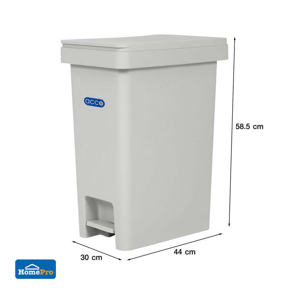 ถังขยะเหยียบเหลี่ยม ACCO LEAN 45 ลิตร สีเทา