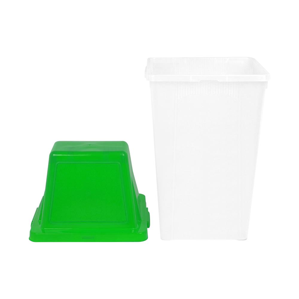 ถังขยะเหลี่ยม ฝาสวิง ACCO 60 ลิตร สีเขียวใส