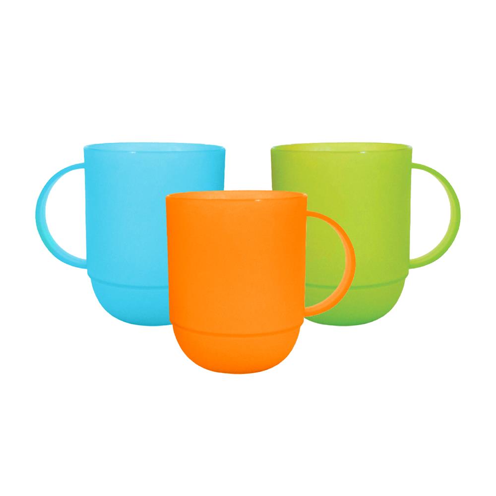 ถ้วยหู PP 450ml DKW BASIC แพ็ก 3 ชิ้น สีฟ้า/ส้ม/เขียว