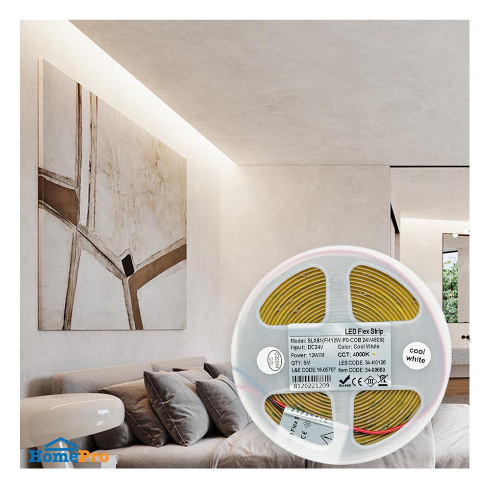 ไฟเส้น LED L&E 12 วัตต์ IP20 5 เมตร COOL WHITE