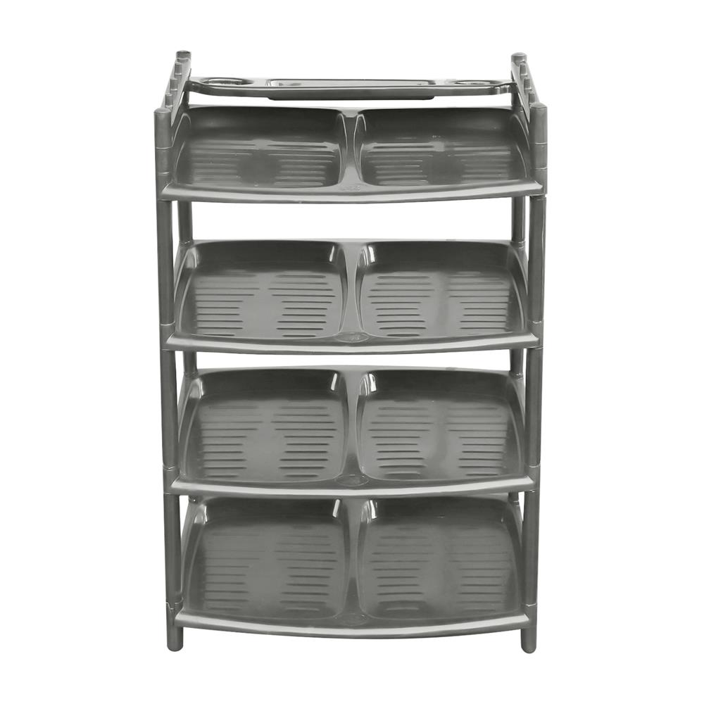 ชั้นวางรองเท้า 4 ชั้น ME LIVING 51x41x80 ซม. สีเทาอ่อน