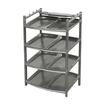 ชั้นวางรองเท้า 4 ชั้น ME LIVING 51x41x80 ซม. สีเทาอ่อน