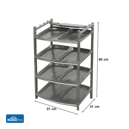 ชั้นวางรองเท้า 4 ชั้น ME LIVING 51x41x80 ซม. สีเทาอ่อน_7