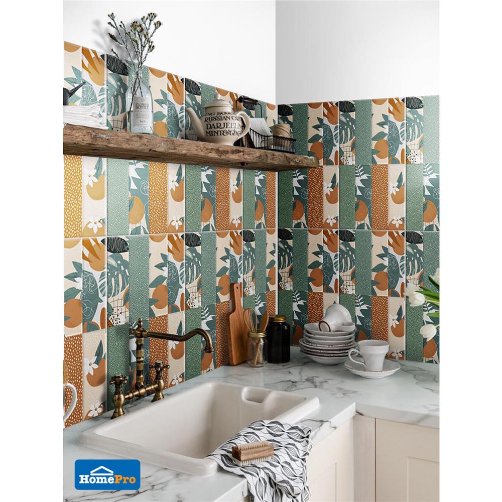 กระเบื้องผนัง 10x16 นิ้ว COTTO แทนเจอรีน เดคโค่ มิกซ์คัลเลอร์ (HYG) PM 1 ตร.ม.