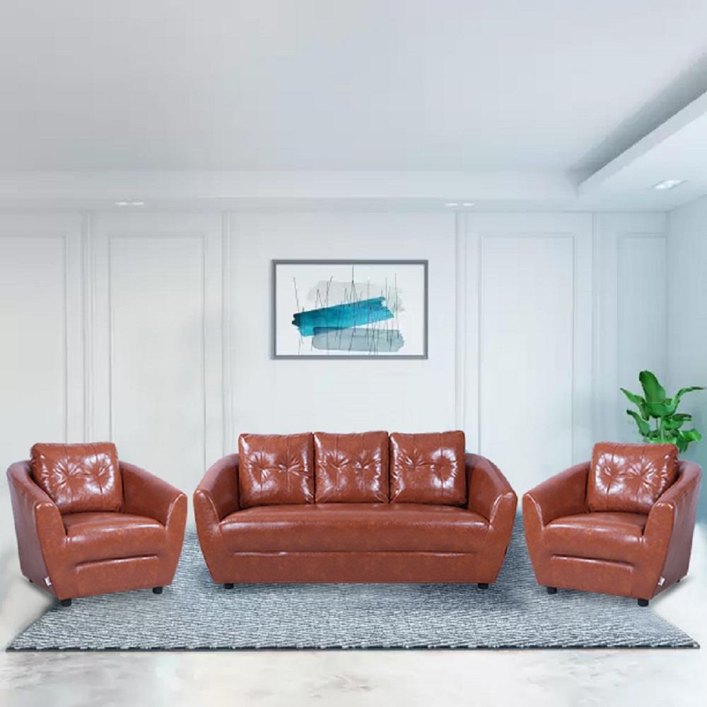 ชุดโซฟา 5 ที่นั่ง AS FURNITURE ROOF LBWB21 PVC น้ำตาลอ่อน